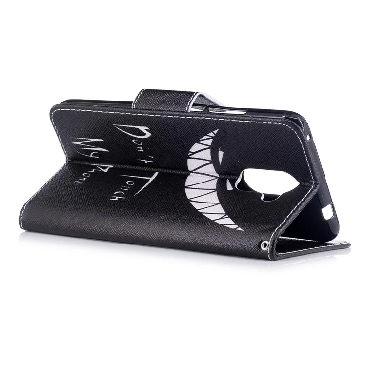Pattern Printing Leather Mobile Phone Cover with Stand for Huawei Y7 (2017) -  Do not Touch My Phone