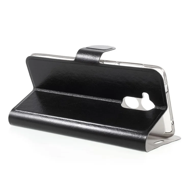 Crazy Horse Card Slot Stand Leather Case for Huawei Honor 6C - Black