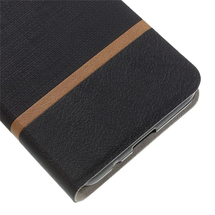 For Huawei Y3 (2017) Cross Texture Stand Leather Card Holder Shell Built-in Steel Sheet - Black