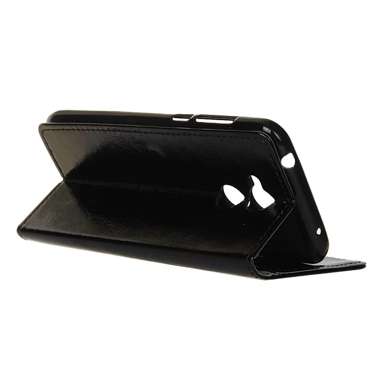Crazy Horse Leather Wallet Phone Case for Huawei Honor 6A / Honor 5C pro - Black