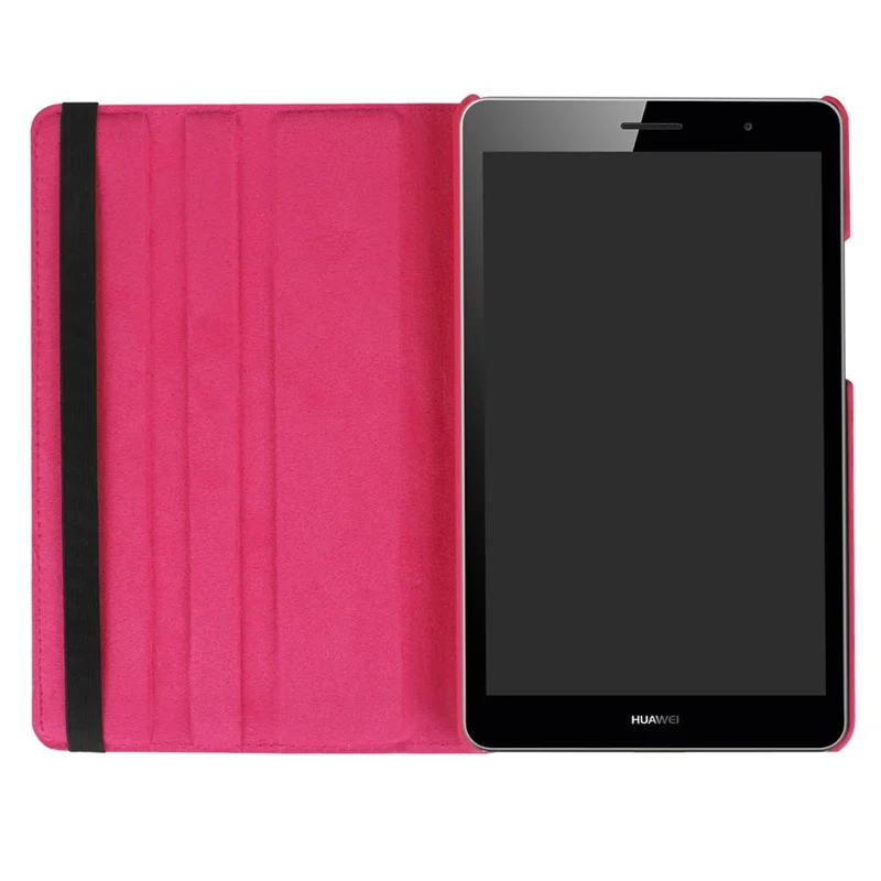 Litchi Skin Leather 360 Degree Rotary Stand Tablet Shell for Huawei Mediapad T3 8.0 - Rose