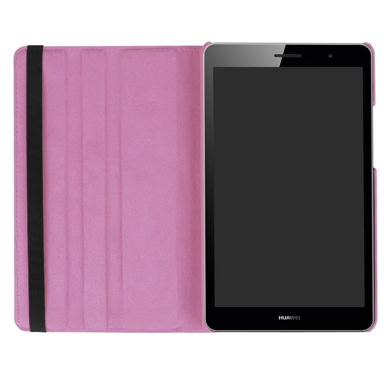 Litchi Skin Leather 360 Degree Rotary Stand Tablet Protective Case for Huawei Mediapad T3 8.0 - Pink