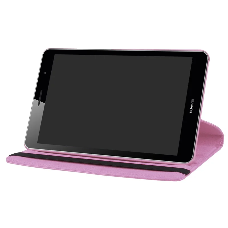 Litchi Skin Leather 360 Degree Rotary Stand Tablet Protective Case for Huawei Mediapad T3 8.0 - Pink