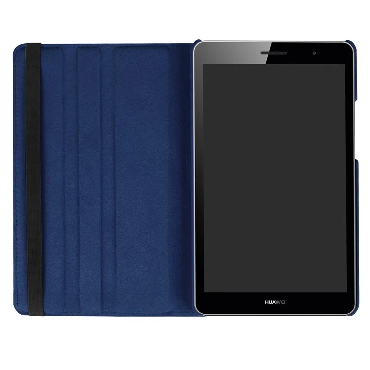 Litchi Skin Leather Tablet Case with 360 Degree Rotary Stand for Huawei Mediapad T3 8.0 - Dark Blue