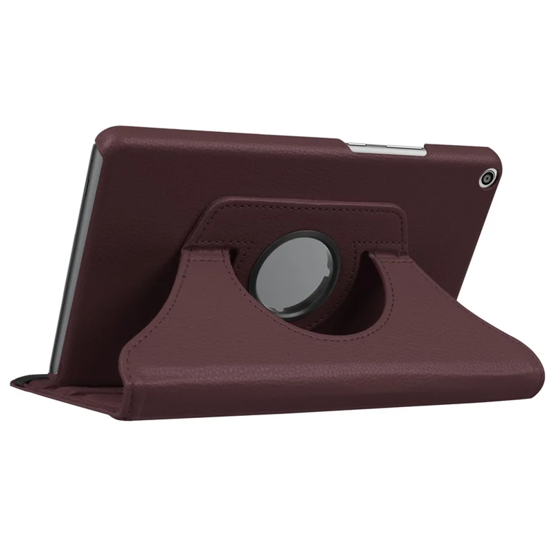 360 Degree Rotary Stand  Litchi Texture Leather Tablet Casing for Huawei Mediapad T3 8.0 - Brown