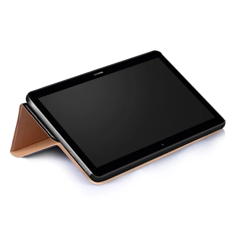 Sand-like Texture Stand Protective Leather Cover for Huawei MediaPad T3 10.0/Huawei Honor Play Pad 2 9.6-inch - Black