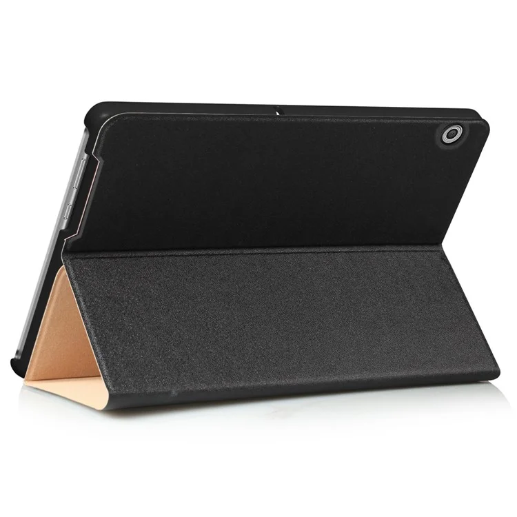 Sand-like Texture Stand Protective Leather Cover for Huawei MediaPad T3 10.0/Huawei Honor Play Pad 2 9.6-inch - Black