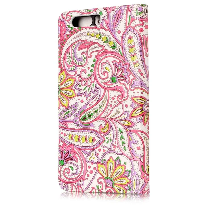 Pattern Printing Embossed Leather Case Cover for Huawei P10 Plus - Floral Pattern