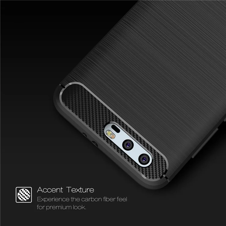 Carbon Fiber Texture Brushed TPU Mobile Phone Cover for Huawei Honor 9 - Black