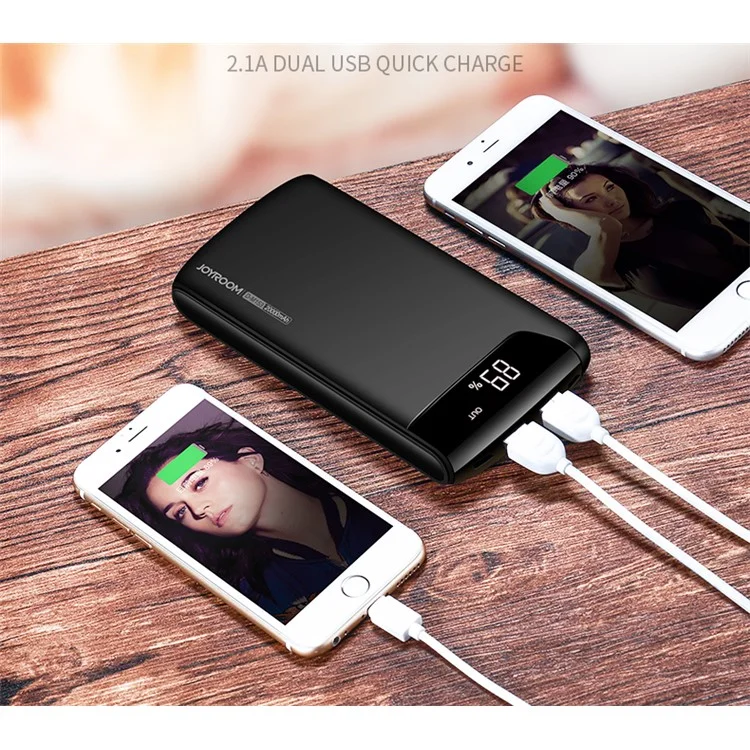 JOYROOM Wiseway Series D-M153 Dual USB 20000mAh Power Bank Battery Charger - Black