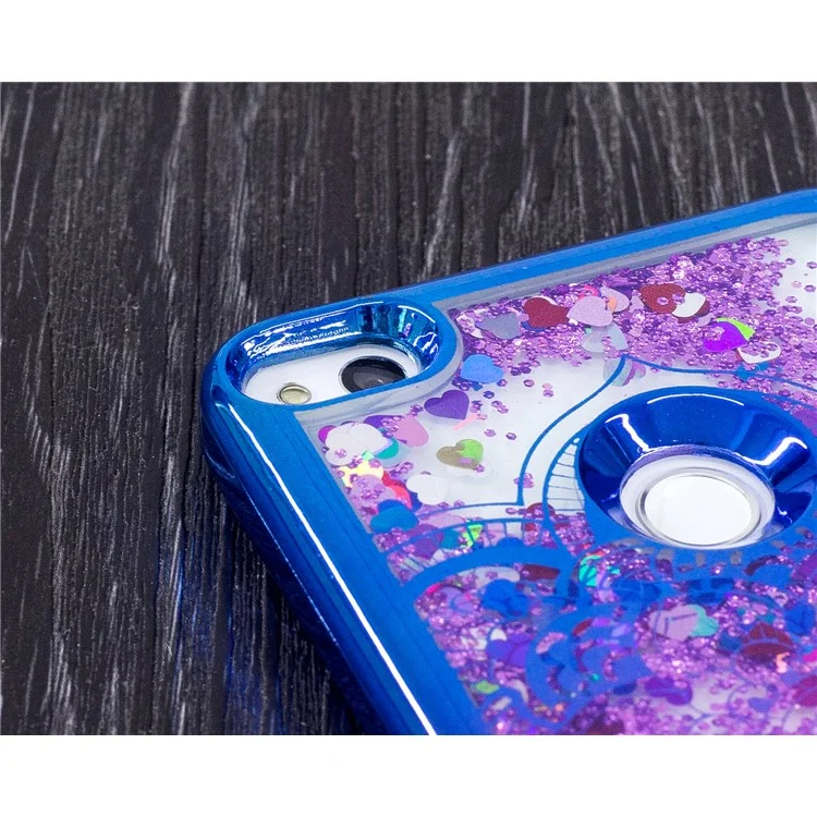 Electroplating Edges Liquid Glitter Powder Quicksand TPU Cellphone Case for Huawei P8 Lite (2017) / Honor 8 Lite - Henna Lotus