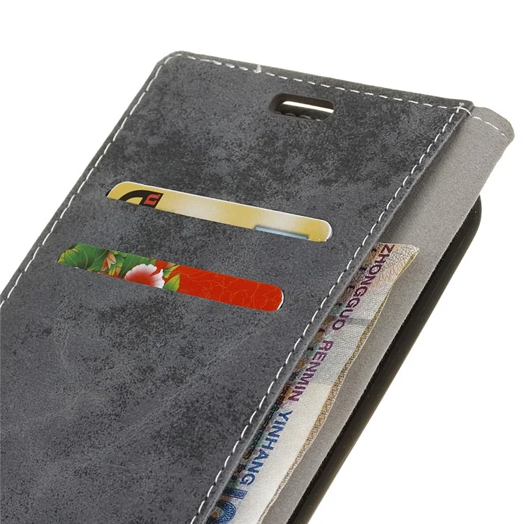 Retro Style Wallet PU Leather Phone Case for Huawei Honor 9 - Grey