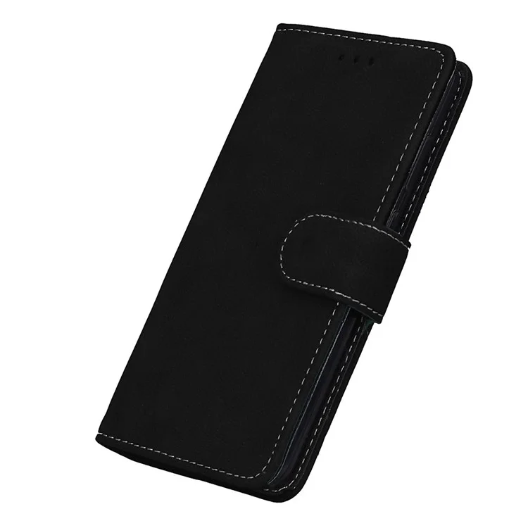 Matte Skin PU Leather Wallet Stand Flip Case for Huawei P10 Lite - Black