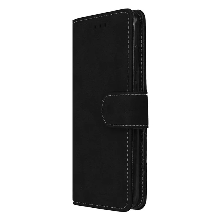Matte Skin PU Leather Wallet Stand Flip Case for Huawei P10 Lite - Black