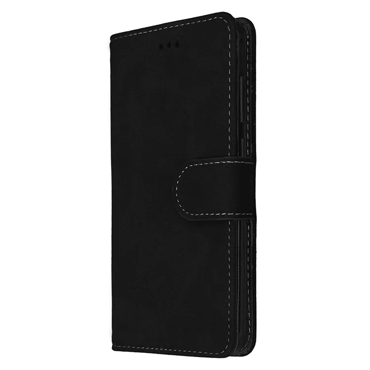 Matte Crazy Horse PU Leather Stand Cover with Card Slots for Huawei P8 Lite (2017) / Honor 8 Lite - Black