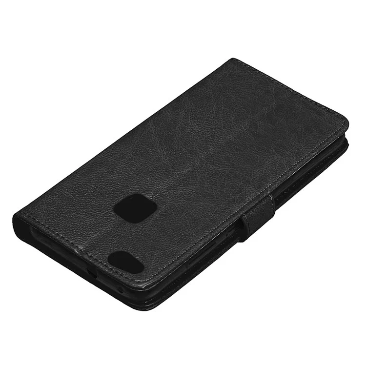 Crazy Horse Magnetic Leather Stand Case for Huawei P10 Lite - Black
