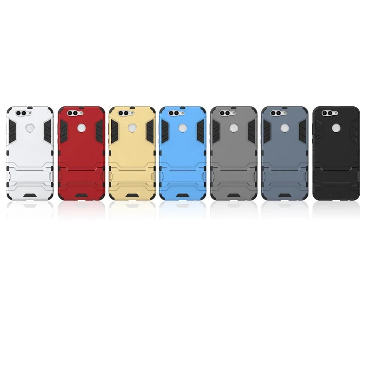 Cool Plastic TPU Kickstand Combo Phone Cover for Huawei Nova 2 Plus - Red