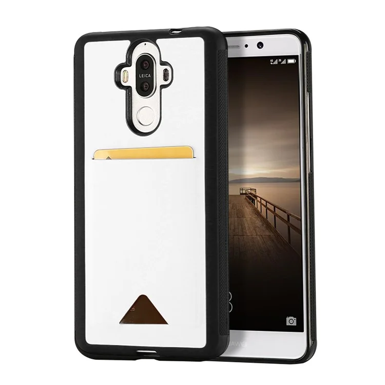 DUX DUCIS Pocard Series PU Leather Skin TPU Back Casing with Card Holder for Huawei Mate 9 - White