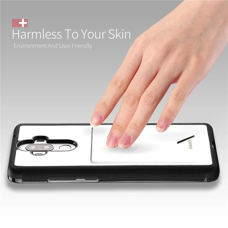 DUX DUCIS Pocard Series PU Leather Skin TPU Back Casing with Card Holder for Huawei Mate 9 - White