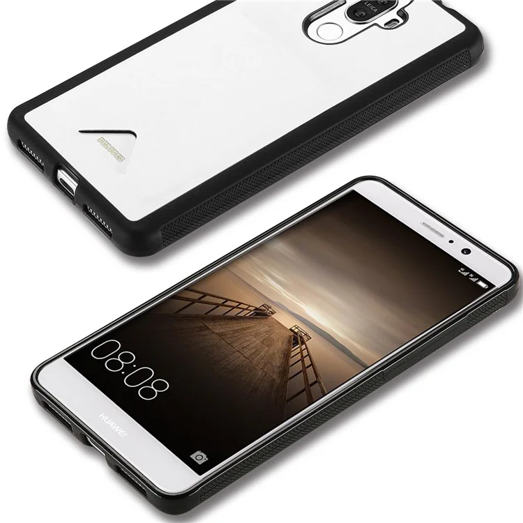 DUX DUCIS Pocard Series PU Leather Skin TPU Back Casing with Card Holder for Huawei Mate 9 - White