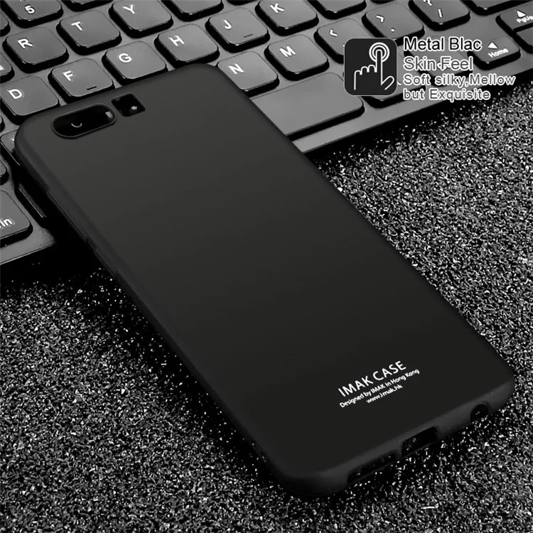 IMAK Silky Anti-scratch TPU Soft Back Case + Screen Protector Film for Huawei Honor 9 - Metal Black