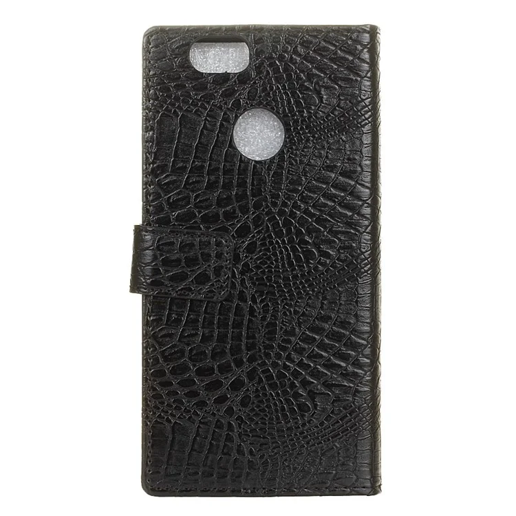 For Huawei P9 lite mini / Enjoy 7 / Y6 Pro (2017) Crocodile Texture Leather Flip Case with Stand - Black