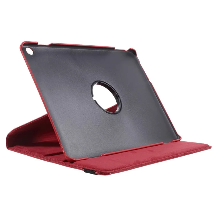Litchi Texture 360° Swivel Leather Stand Cover for Huawei MediaPad M3 Lite 10 (10.1 Inch) - Red
