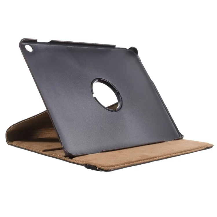 For Huawei MediaPad M3 Lite 10 (10.1 Inch) Leather Rotary Stand Cover Case with Litchi Grain - Brown