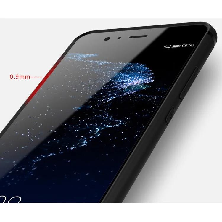 For Huawei P10 Lite Magnetic Ring Holder Kickstand Matte TPU Back Case - Black