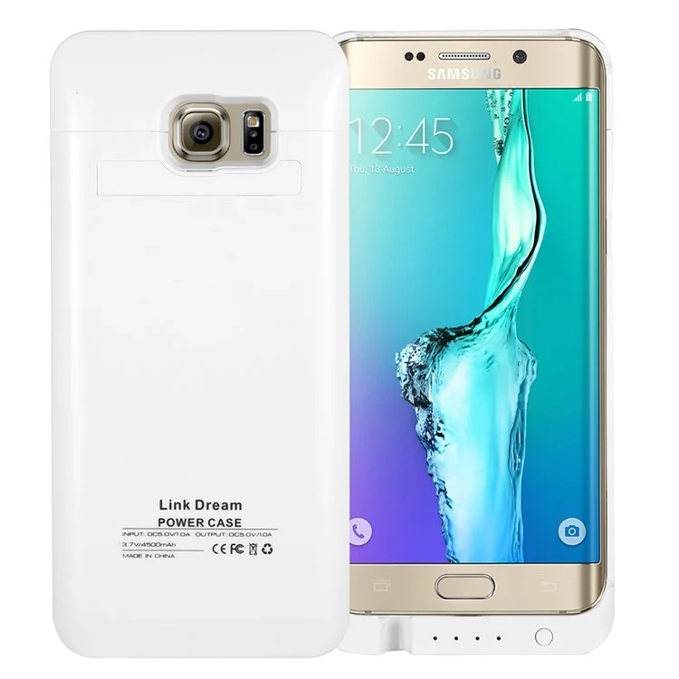 LINK DREAM 4500mAh External Battery Charger Case for Samsung Galaxy S6 Edge Plus G928 with Kickstand - White