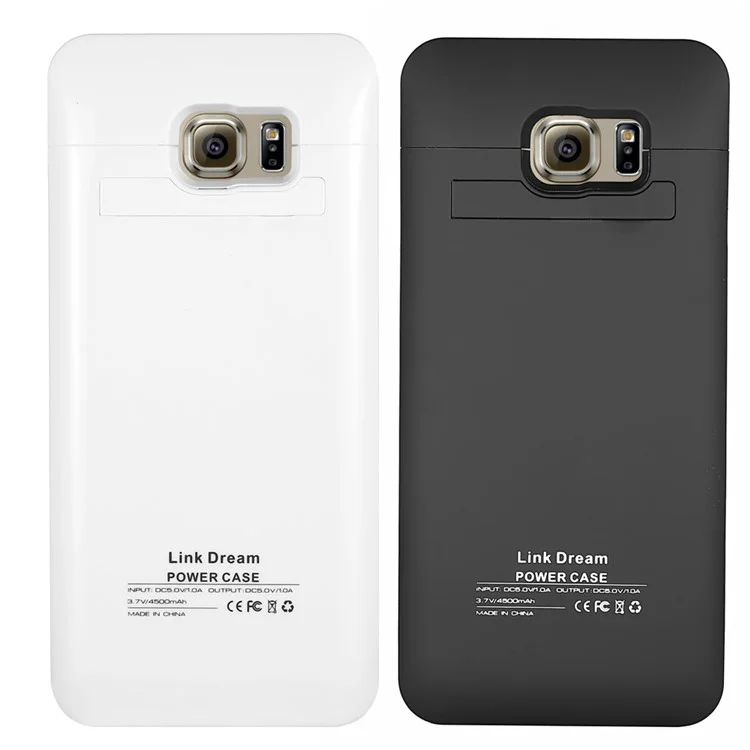 LINK DREAM 4500mAh External Battery Charger Case for Samsung Galaxy S6 Edge Plus G928 with Kickstand - White