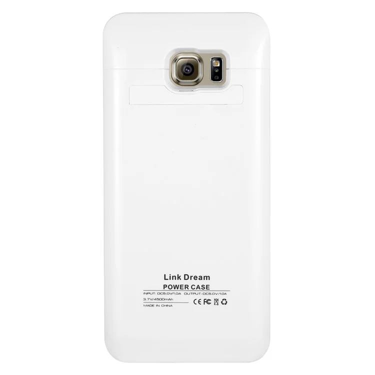 LINK DREAM 4500mAh External Battery Charger Case for Samsung Galaxy S6 Edge Plus G928 with Kickstand - White