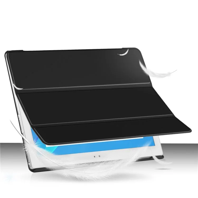 For Lenovo Tab 4 10 Tri-fold Stand Smart Leather Phone Cover - Black