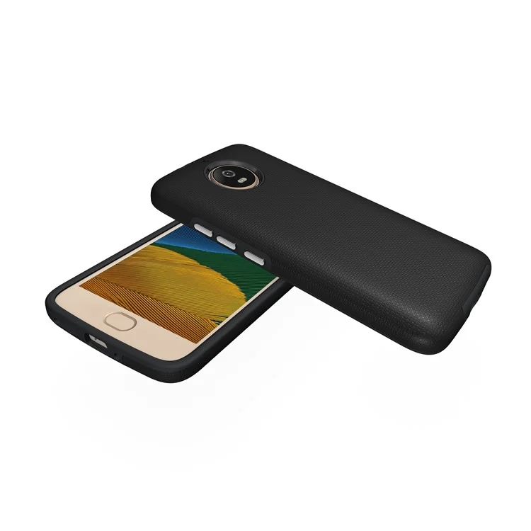 For Motorola Moto G5S Anti-skid Hybrid PC + TPU Armor Mobile Case - Black