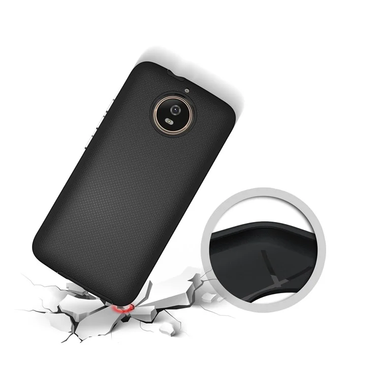 For Motorola Moto G5S Anti-skid Hybrid PC + TPU Armor Mobile Case - Black
