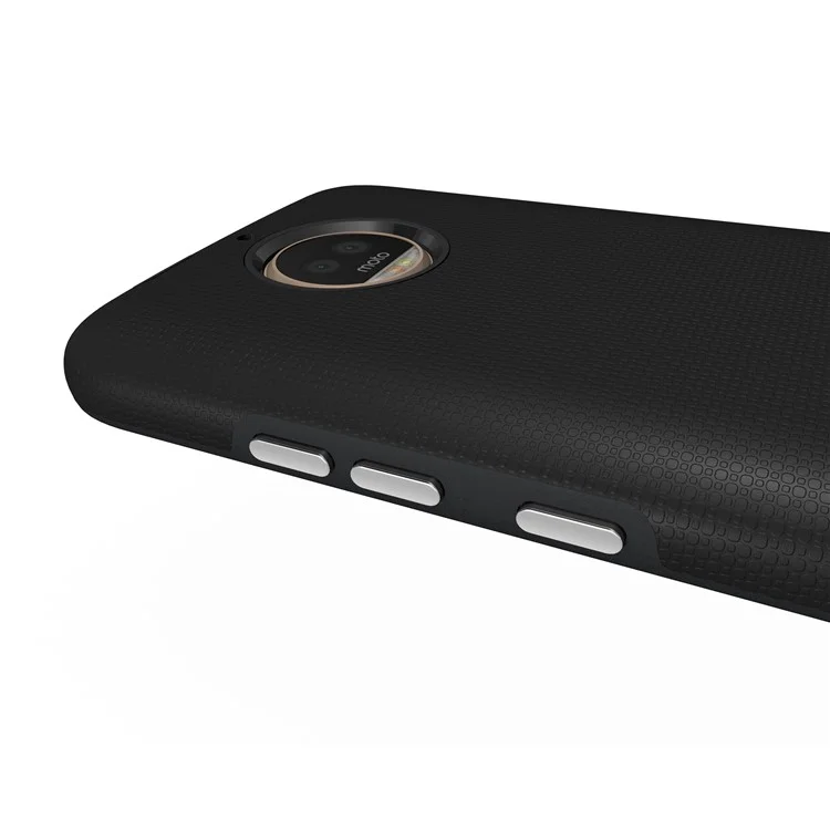 For Motorola Moto G5S Plus Anti-skid PC + TPU Hybrid Armor Case - Black