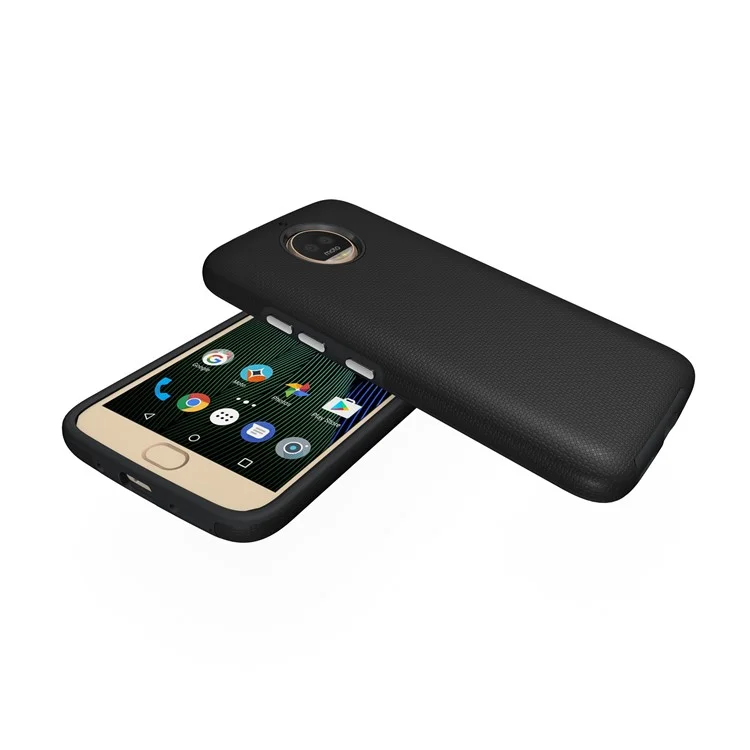 For Motorola Moto G5S Plus Anti-skid PC + TPU Hybrid Armor Case - Black