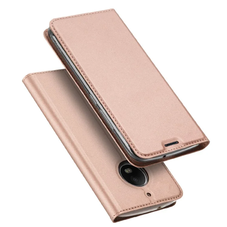 DUX DUCIS Skin Pro Series Card Holder Stand Leather Case for Motorola Moto G5S - Rose Gold