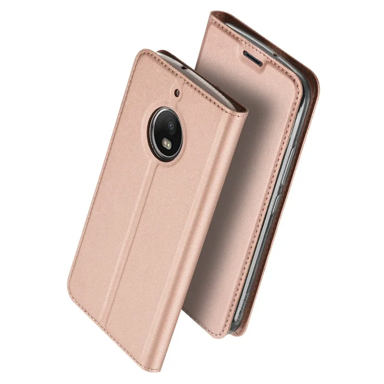 DUX DUCIS Skin Pro Series Card Holder Stand Leather Case for Motorola Moto G5S - Rose Gold