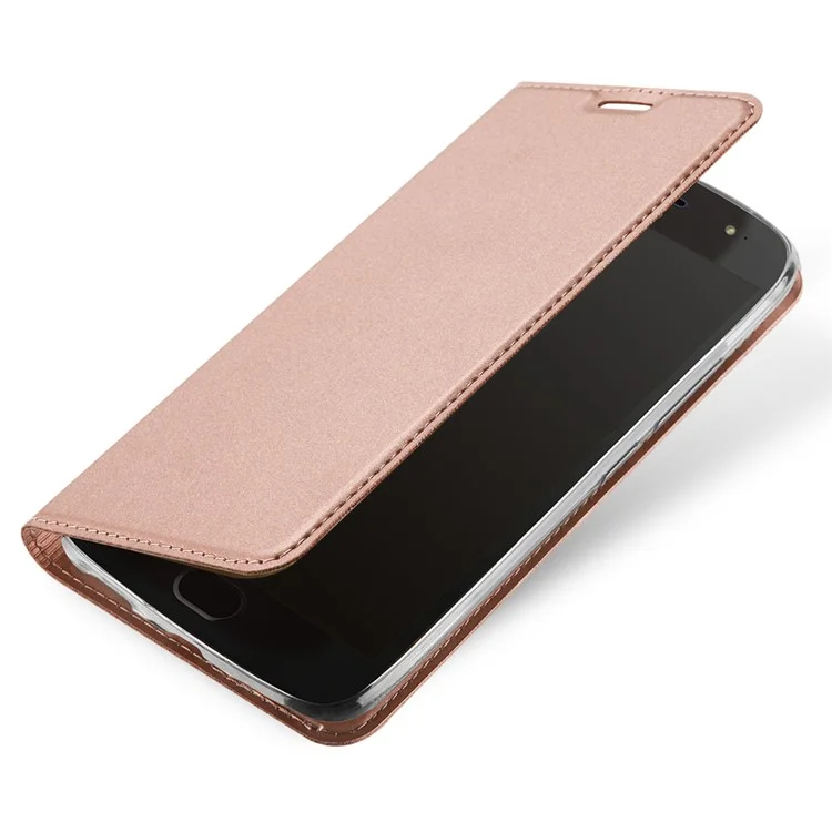 DUX DUCIS Skin Pro Series Card Holder Stand Leather Case for Motorola Moto G5S - Rose Gold