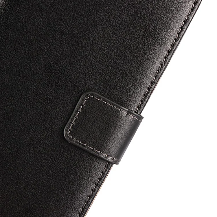 Split Leather Wallet Stand Magnetic Phone Case for Lenovo K6 Note - Black