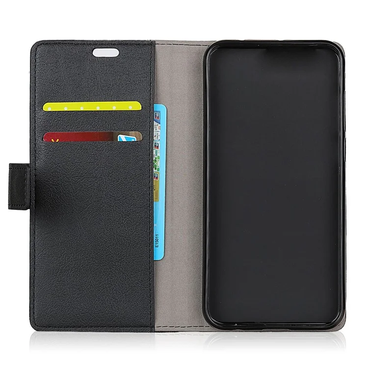 Wallet Leather Stand Cell Phone Case for Motorola Moto X4 - Black