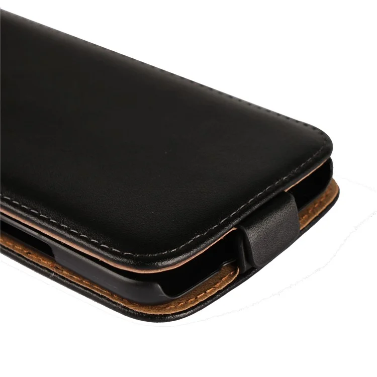 For Motorola Moto G5S Plus Vertical Flip Genuine Split Leather Case - Black