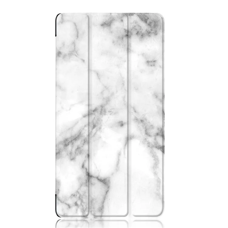 Pattern Printing Leather Tri-fold Stand Case for Lenovo Tab 7 Essential (TB-7304F/X) - Marble Pattern
