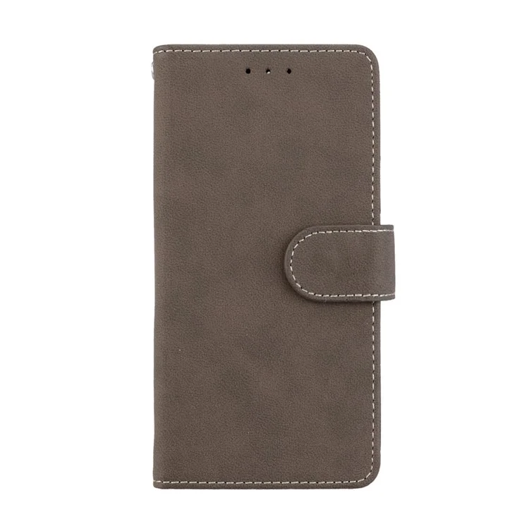 Matte Surface Leather Card Card Holder Mobile Phone Cover Shell for Motorola Moto G5S Plus - Brown