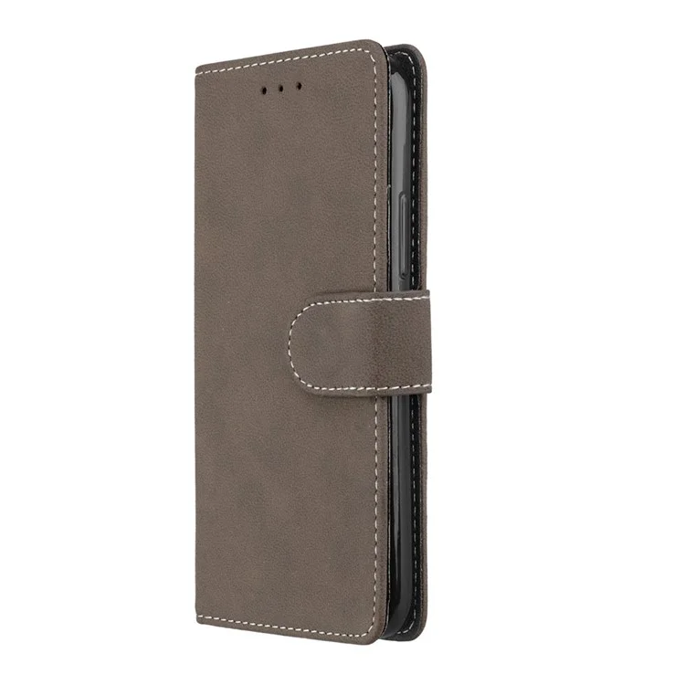 Matte Surface Leather Card Card Holder Mobile Phone Cover Shell for Motorola Moto G5S Plus - Brown