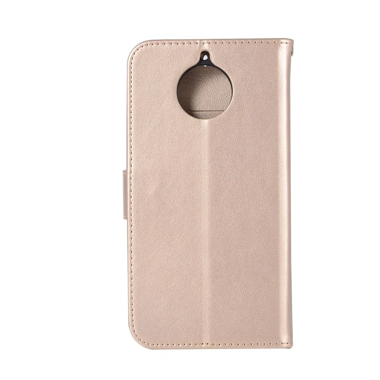 Imprint Owl Dream Catcher Pattern Wallet Leather Stand Phone Case for Motorola Moto G5S - Gold
