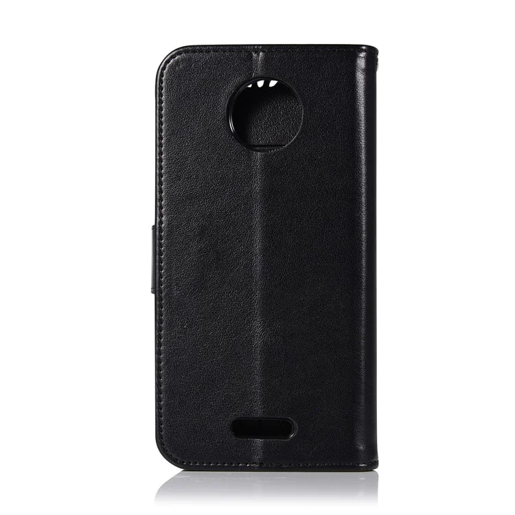 Imprinted Dream Catcher Owl Leather Wallet Case for Motorola Moto C Plus - Black