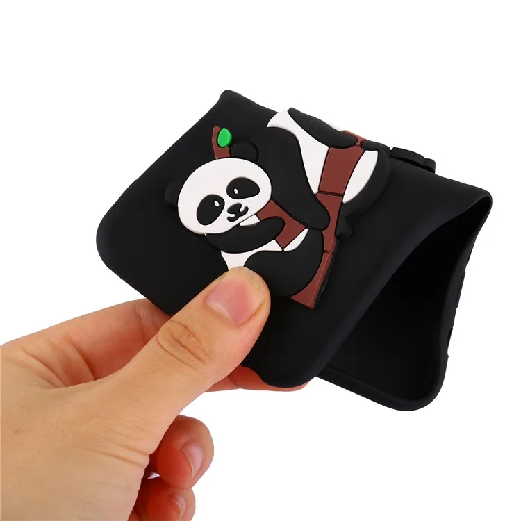 Cute 3D Panda Pattern TPU Case for Motorola Moto C Plus - Black