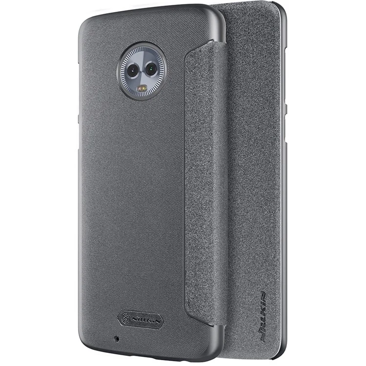 NILLKIN Sparkle Series Flip Leather Mobile Case for Motorola Moto G6 - Black